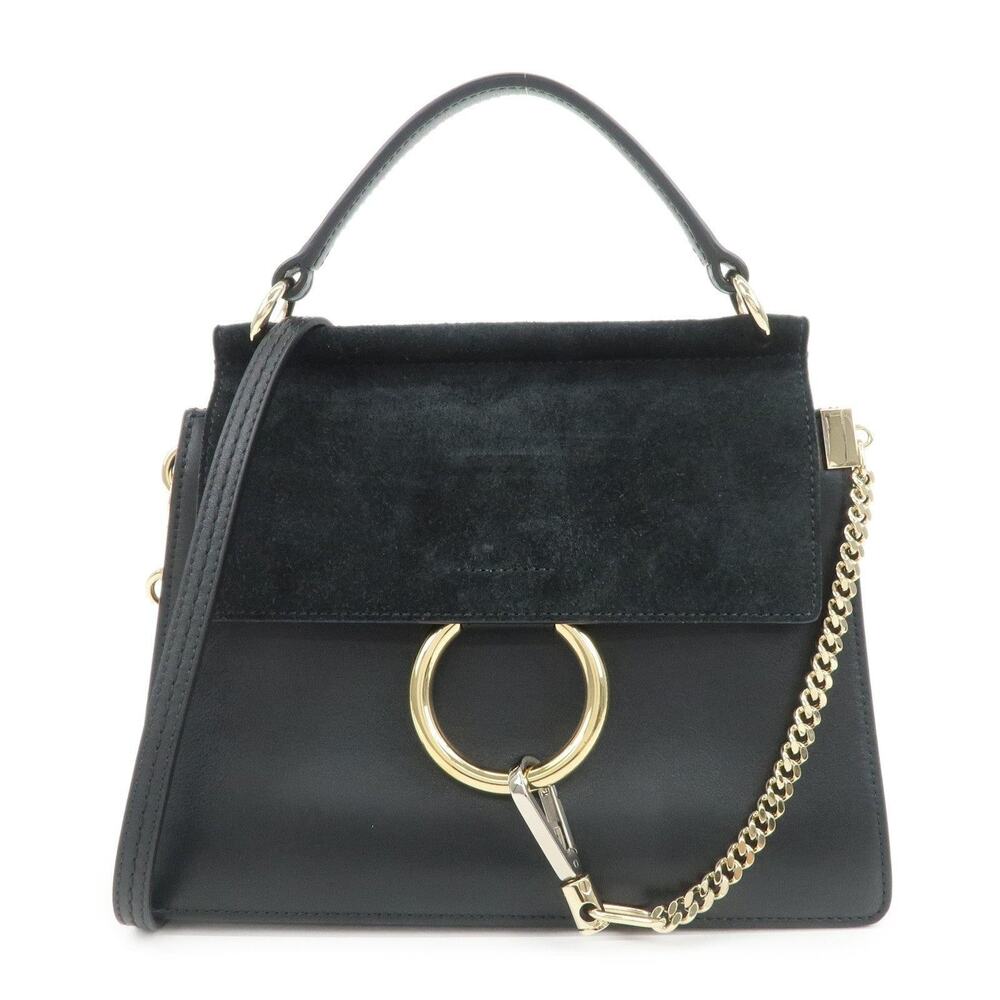 Chloe Faye Suede Leather Handbag Black